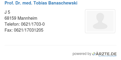 Prof dr med tobias banaschewski
