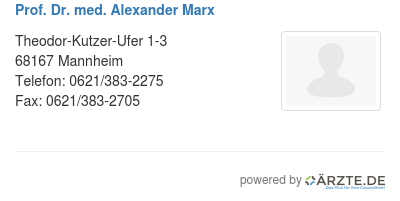 Prof dr med alexander marx