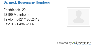 Dr med rosemarie homberg