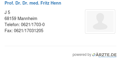 Prof dr dr med fritz henn