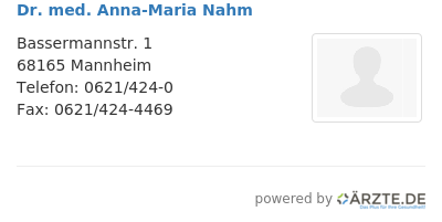 Dr med anna maria nahm