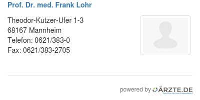 Prof dr med frank lohr
