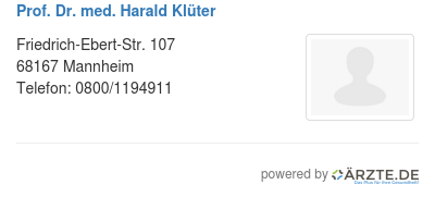 Prof dr med harald klueter