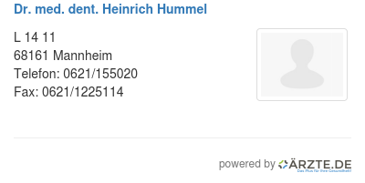 Dr med dent heinrich hummel
