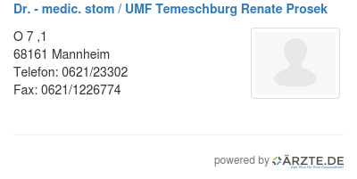 Dr medic stom umf temeschburg renate prosek