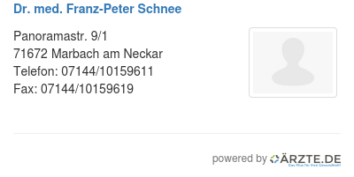 Dr med franz peter schnee