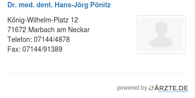Dr med dent hans joerg poenitz