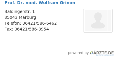 Prof dr med wolfram grimm