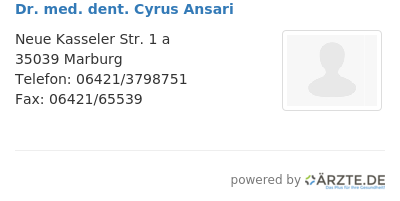 Dr med dent cyrus ansari