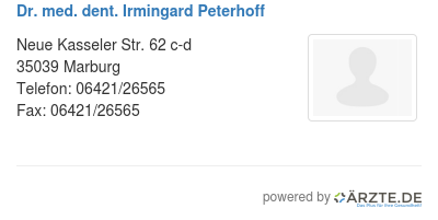 Dr med dent irmingard peterhoff