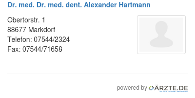 Dr med dr med dent alexander hartmann