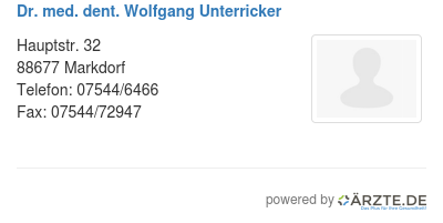 Dr med dent wolfgang unterricker