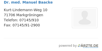 Dr med manuel baacke