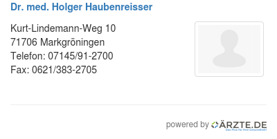 Dr med holger haubenreisser