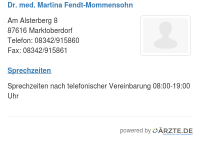 Dr med martina fendt mommensohn