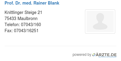 Prof dr med rainer blank