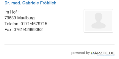 Dr med gabriele froehlich