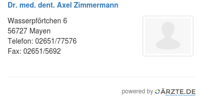 Dr med dent axel zimmermann
