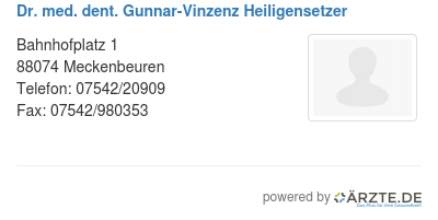 Dr med dent gunnar vinzenz heiligensetzer