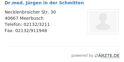 Dr med juergen in der schmitten