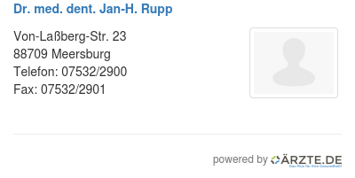 Dr med dent jan h rupp