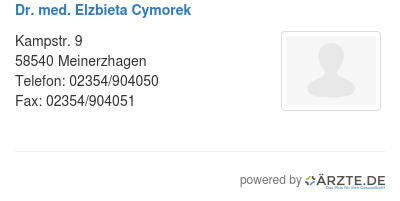 Dr med elzbieta cymorek