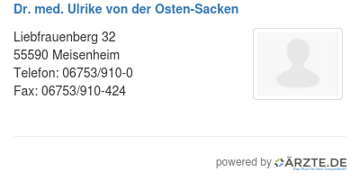 Dr med ulrike von der osten sacken