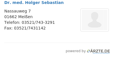 Dr med holger sebastian