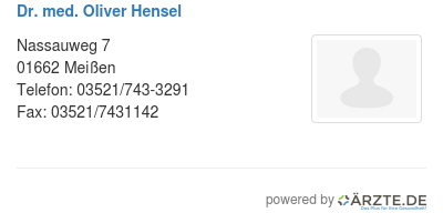 Dr med oliver hensel
