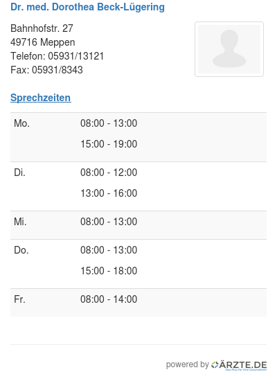 Dr med dorothea beck luegering