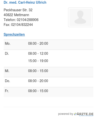 Dr med carl heinz ullrich