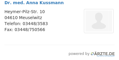 Dr med anna kussmann
