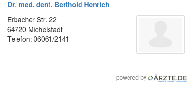 Dr med dent berthold henrich