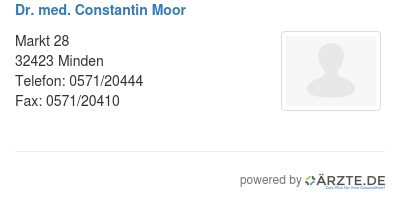Dr med constantin moor