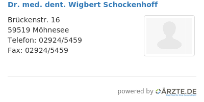 Dr med dent wigbert schockenhoff