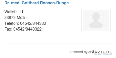 Dr med gotthard roosen runge