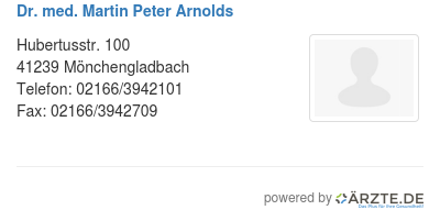 Dr med martin peter arnolds