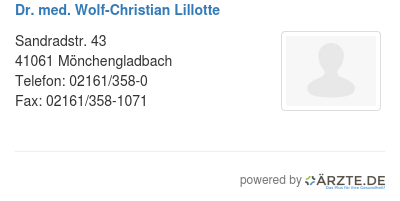 Dr med wolf christian lillotte