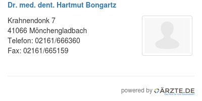 Dr med dent hartmut bongartz
