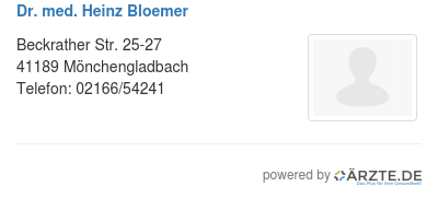 Dr med heinz bloemer