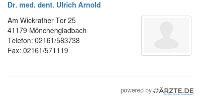Dr med dent ulrich arnold