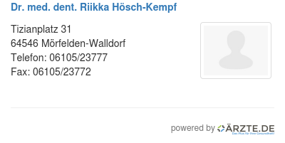 Dr med dent riikka hoesch kempf