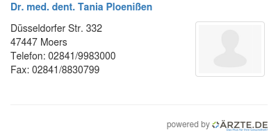 Dr med dent tania ploenissen