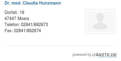 Dr med claudia hunsmann