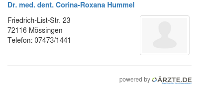 Dr med dent corina roxana hummel