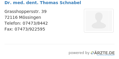Dr med dent thomas schnabel