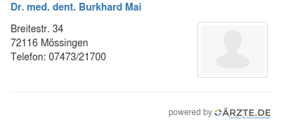 Dr med dent burkhard mai