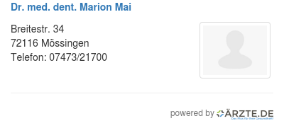 Dr med dent marion mai