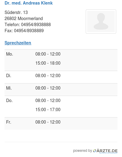 Dr med andreas klenk