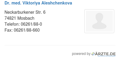 Dr med viktoriya aleshchenkova